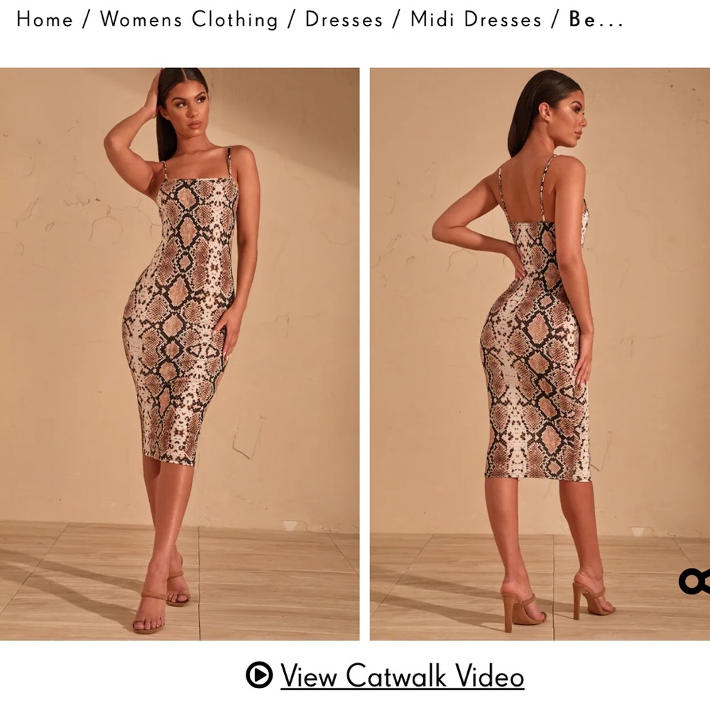 Snakeskin midi dress